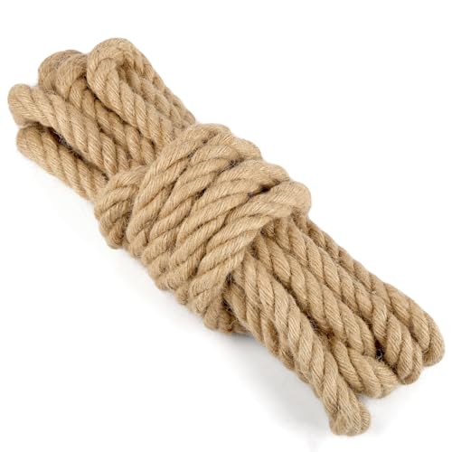 Hanfseil, 20 mm 5 m Juteseil, Natur Tau Seil Kordel, Juteschnur Bastelschnur für Garten, DIY Kunsthandwerk, Verpackungen und Dekoration von Neerow